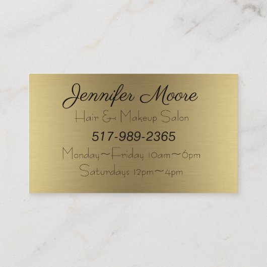 メイクアップと美容師 名刺 (裏面)