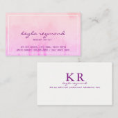 メイクアップのピンク色 名刺 (正面/裏面)