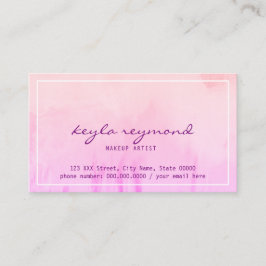 メイクアップのピンク色 名刺