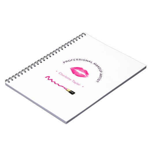 メイクアップの美しいアーティストかパーソナライズされたわいい ノートブック (左側)