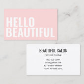 メイクアップまたは美しいサロンパステルピンクシンプル 名刺 (正面/裏面)
