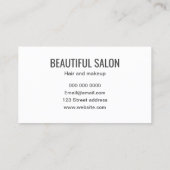 メイクアップまたは美しいサロンパステルピンクシンプル 名刺 (裏面)