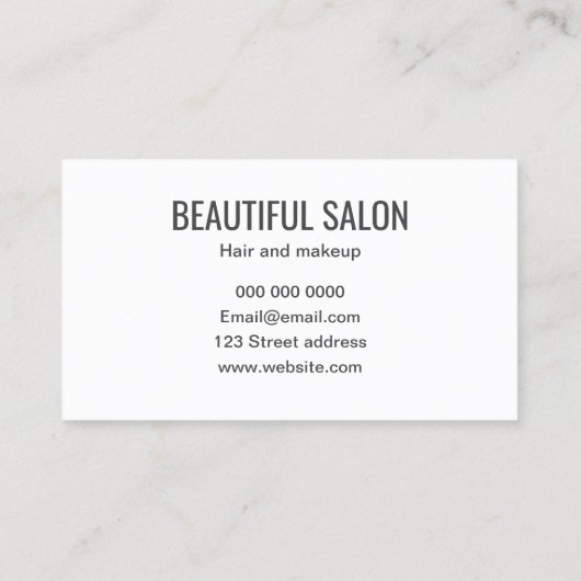 メイクアップまたは美しいサロンパステルピンクシンプル 名刺 (裏面)