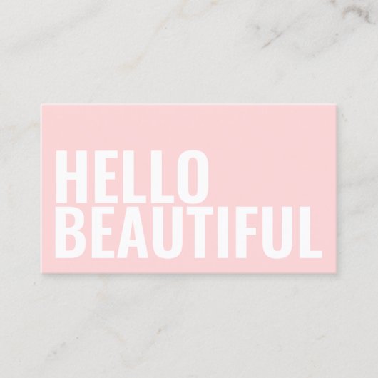 メイクアップまたは美しいサロンパステルピンクシンプル 名刺 (正面)