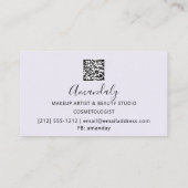 メイクアップまつげブロウQRコードロゴホログラフィードリップ 名刺 (裏面)