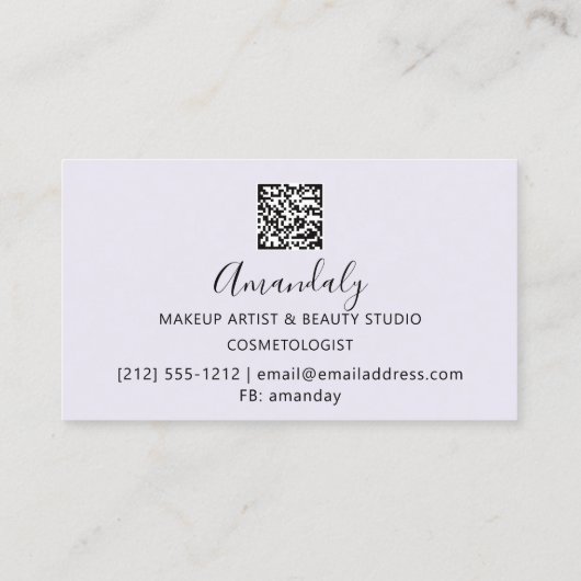 メイクアップまつげブロウQRコードロゴホログラフィードリップ 名刺 (裏面)