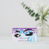 メイクアップまつげブロウQRコードロゴホログラフィードリップ 名刺 (スタンド正面)