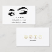 メイクアップまつげミニマルブロウズロゴ白金ゴールドB 名刺 (正面/裏面)