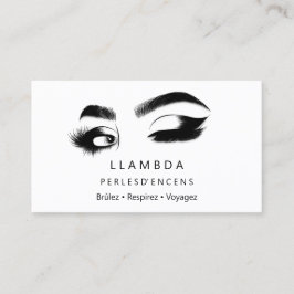 メイクアップまつげミニマルブロウズロゴ白金ゴールドB 名刺