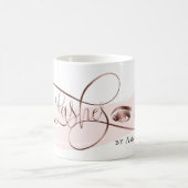 メイクアップまつげ美しいバラ金ゴールドラッシュラッシュマグカップ コーヒーマグカップ (中央)