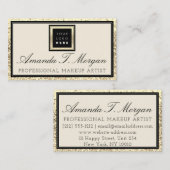 メイクアップまつ毛イベントプランナーロゴゴールデンフレーム 名刺 (正面/裏面)