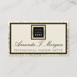 メイクアップまつ毛イベントプランナーロゴゴールデンフレーム 名刺