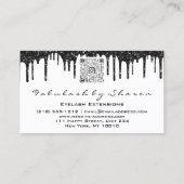 メイクアップまつ毛エクステンションQRコードドリップブラック 名刺 (裏面)