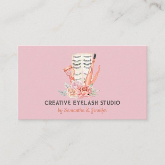 メイクアップまつ毛セラーピンクスタイルオレンジ 名刺 (正面)