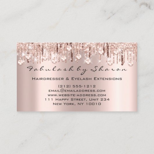メイクアップまつ毛ヘアドライザーハサミバラ結晶 名刺 (裏面)