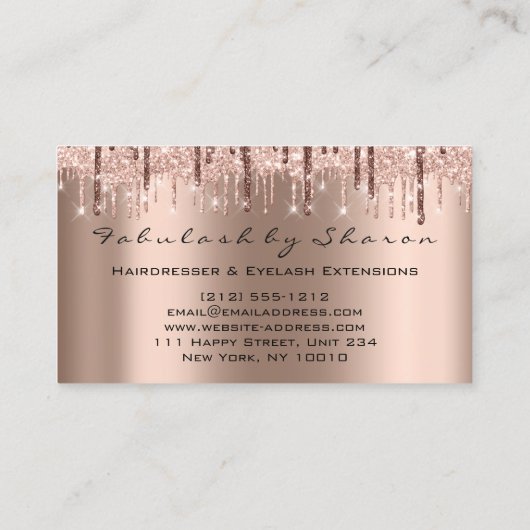 メイクアップまつ毛ヘアドライザーハサミバラ金ゴールド肌 名刺 (裏面)