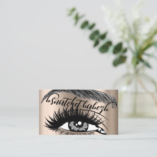 メイクアップまつ毛マイクロブラディングQRコードバラ 名刺 (スタンド正面)