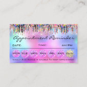 メイクアップまばたきアポイントメントリマインダーホログラフィック 名刺 (正面)