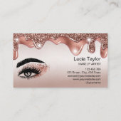 メイクアップまばたきバラ金ゴールドグリッタードライブ 名刺 (裏面)