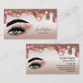 メイクアップまばたきバラ金ゴールドグリッタードライブ 名刺 (正面/裏面)