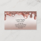 メイクアップまばたきバラ金ゴールドグリッタードライブ 名刺 (裏面)