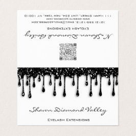 メイクアップまばたきブラックドリップQRコードホワイトインサート 名刺