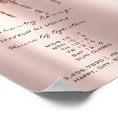 メイクアップまばたき営業時間サロンドリップ価格表 ポスター (角)