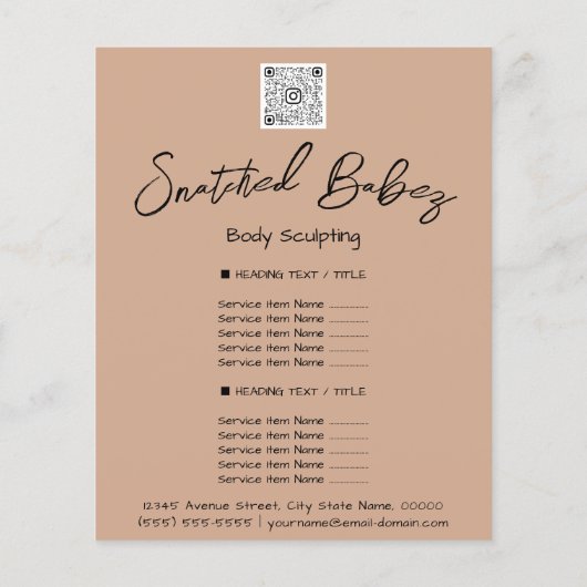 メイクアップまばたき美しいヘアサロンQRロゴ赤面 チラシ (裏面)