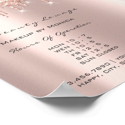 メイクアップまぶし営業時間サロンドリップ火花価格 ポスター (角)