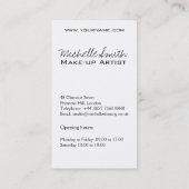 メイクアップアイコンウーマン顔白黒赤い唇 名刺 (裏面)