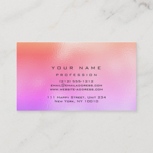 メイクアップアイズラッシュグリッターグラスピンクミグラデーションアミ 名刺 (裏面)