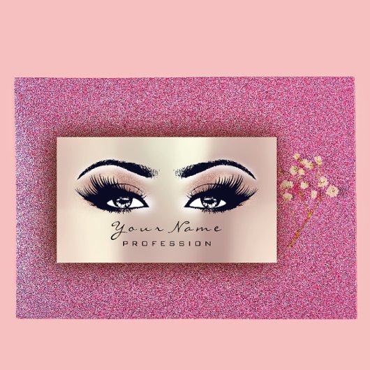 メイクアップアイズラッシュグリッタースパピンクローズ 名刺