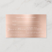 メイクアップアイズラッシュグリッターバラアポイントメントカード 予約カード (裏面)