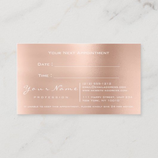 メイクアップアイズラッシュグリッターバラアポイントメントカード 予約カード (裏面)