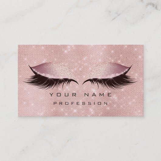 メイクアップアイズラッシュグリッターバラ金ゴールド赤面ラグジュアリー 名刺 (正面)