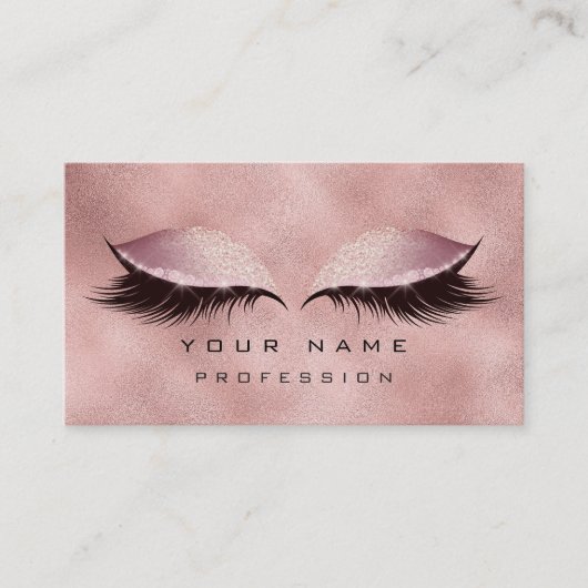 メイクアップアイズラッシュグリッターバラ金ゴールド赤面Glam 名刺 (正面)