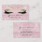 メイクアップアイズラッシュグリッターピンク金ゴールド 名刺 (正面/裏面)