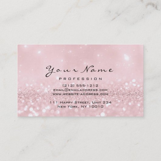 メイクアップアイズラッシュグリッターピンク金ゴールド 名刺 (裏面)