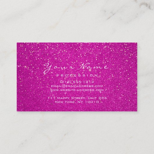 メイクアップアイズラッシュグリッターホットピンク金ゴールド 名刺 (裏面)