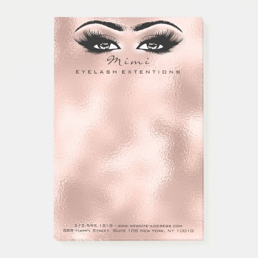 メイクアップアイズラッシュスケインネームくもの巣テレフォンメトール ポストイット (正面)