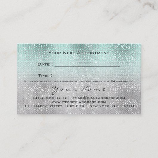 メイクアップアイズラッシュズグリッターシルバーグレーブルーアクア 予約カード (裏面)