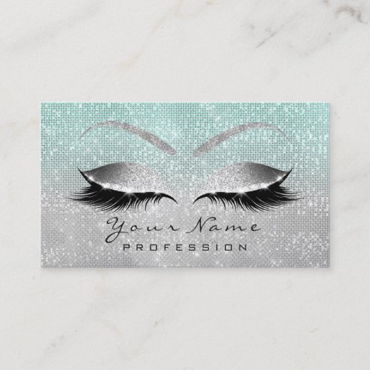 メイクアップアイズラッシュズグリッターシルバーグレーブルーアクア 予約カード (正面)