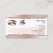 メイクアップアイズラッシュバラ金ゴールド大理石破れた紙 名刺 (裏面)