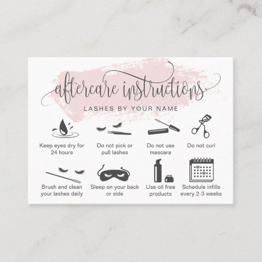 メイクアップアイズラッシュ赤面ピンクアフターケア 名刺 (正面)