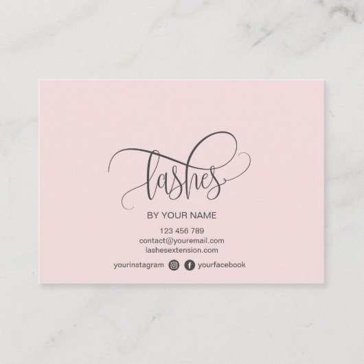 メイクアップアイズラッシュ赤面ピンクアフターケア 名刺 (裏面)