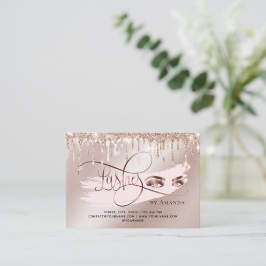 メイクアップアイズラッシュ金ゴールドドリップアフターケアカード 紹介カード (スタンド正面)