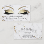 メイクアップアイズレイズグリッター白大理石 名刺 (正面/裏面)