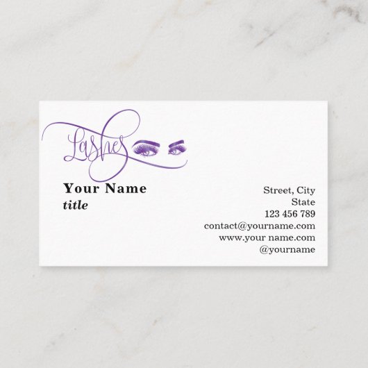 メイクアップアイズレイズバラパープルビジネスCa 名刺 (裏面)