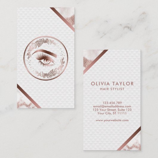 メイクアップアイズレイズバラ金ゴールドフローラ 名刺 (正面/裏面)