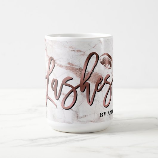 メイクアップアイズレイズバラ金ゴールド大理石 コーヒーマグカップ (中央)